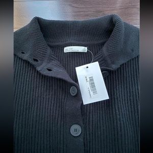 NWT Oak & Fort High Neck Button-up Sweater in Black - Size M